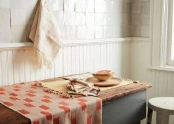 Minna Blocks Hand / Kitchen Towel - Rust Home Goods