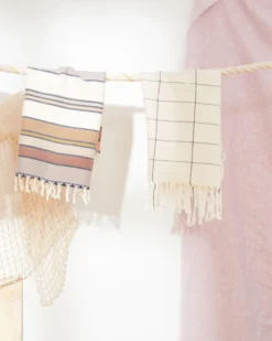 Minna Handcrafted Cream Grid Towel
