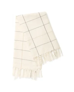 Minna Handcrafted Cream Grid Towel
