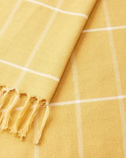 Minna Handcrafted Gold Grid Towel