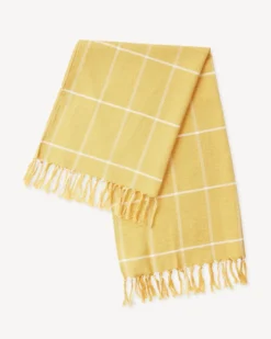 Minna Handcrafted Gold Grid Towel