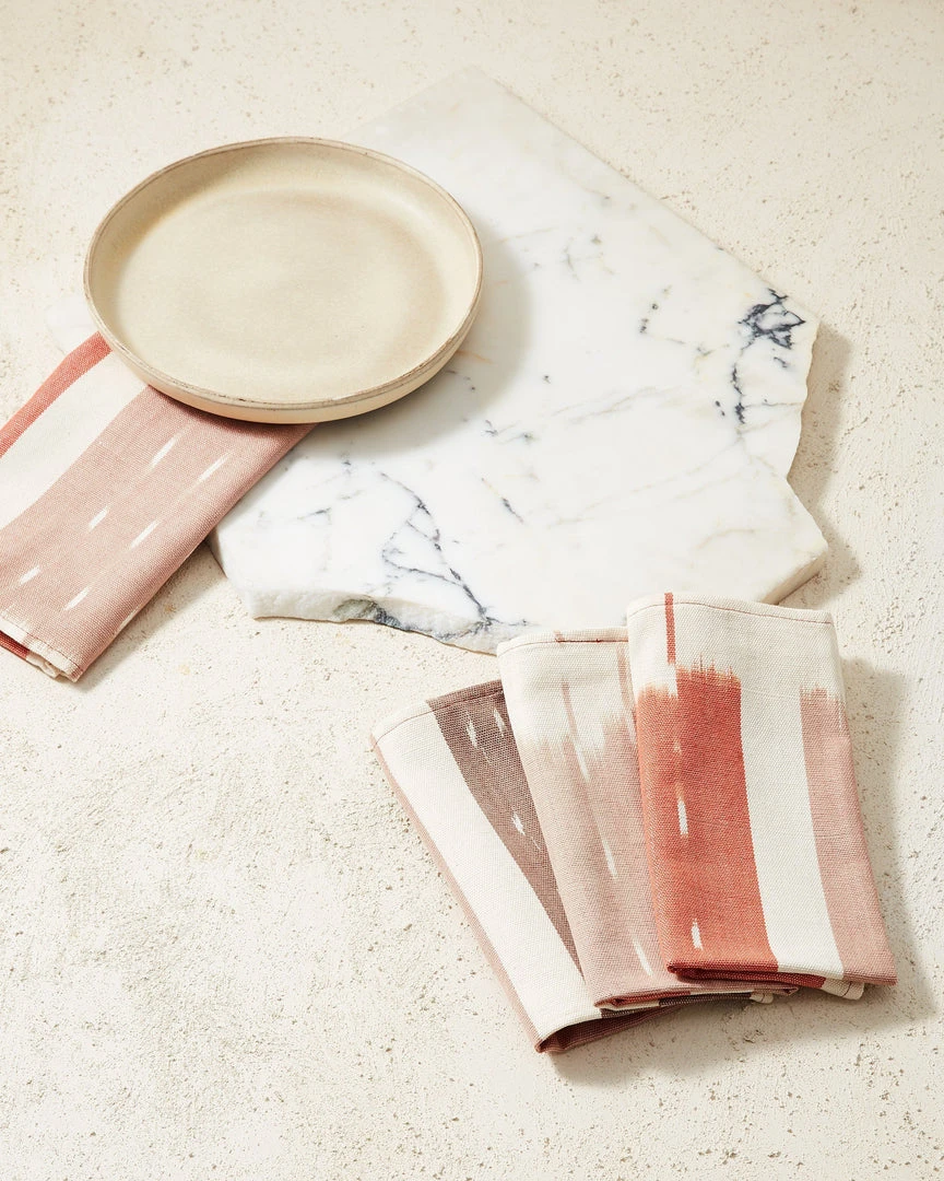 Minna Ikat Napkin Set - Rust Kitchen + Dining 3 Minna Ikat Napkin Set - Rust Kitchen + Dining