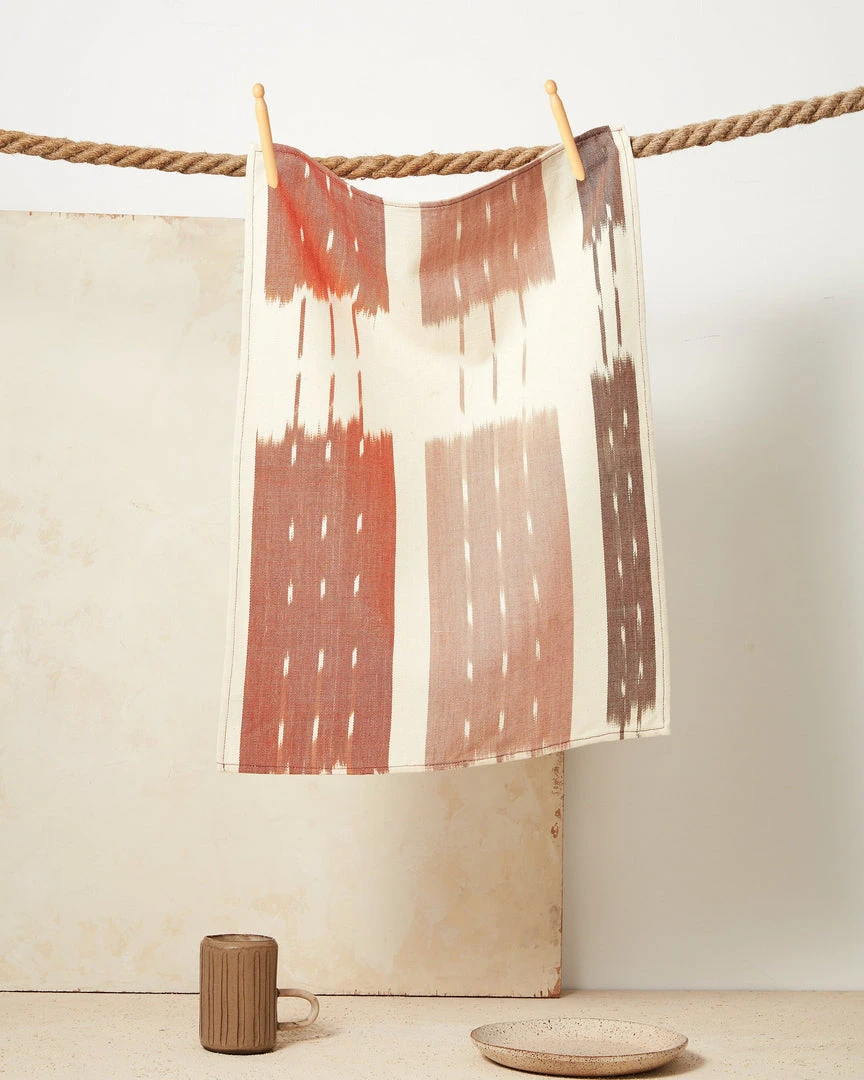 Minna Ikat Towel Rust Handcrafted 3 Minna Ikat Towel Rust Handcrafted