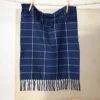 Minna Handcrafted Indigo Grid Towel