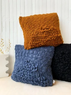 Minna Moon Shag Pillow - Monochrome Indigo