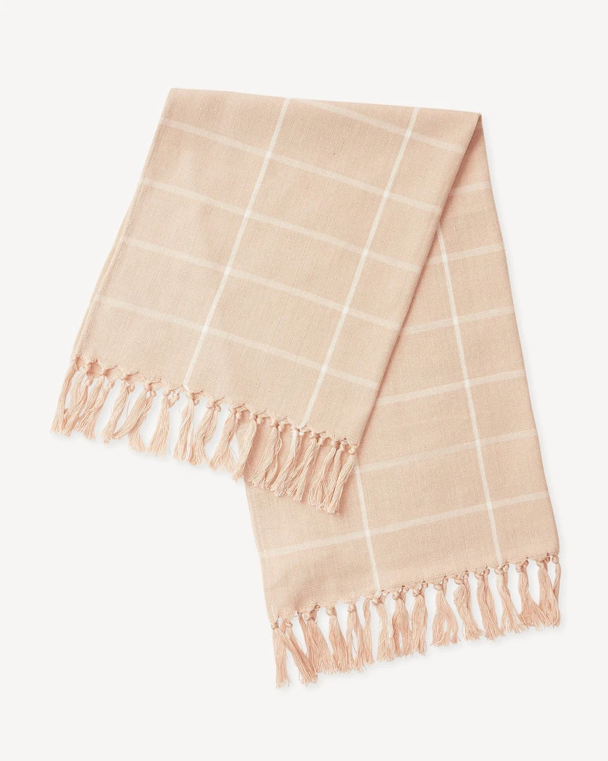 Minna Peach Grid Towel 3 Minna Peach Grid Towel