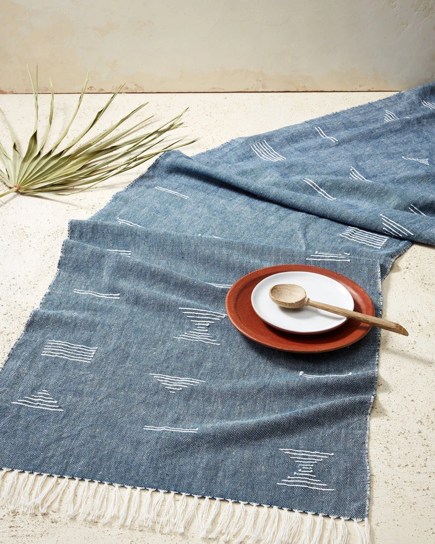 Minna Shapes Table Runner - Blue Best Sellers 3 Minna Shapes Table Runner - Blue Best Sellers