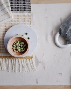 Minna Handcrafted Shapes Table Runner - Pink 11 Minna Handcrafted Shapes Table Runner - Pink