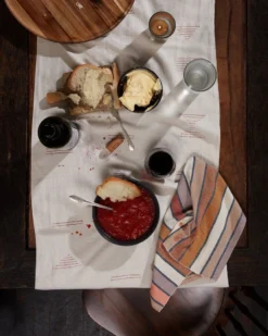 Minna Handcrafted Shapes Table Runner - Pink 10 Minna Handcrafted Shapes Table Runner - Pink