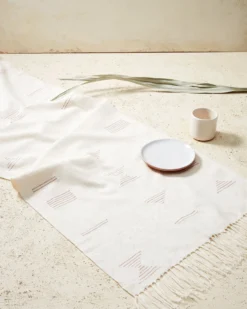 Minna Handcrafted Shapes Table Runner - Pink