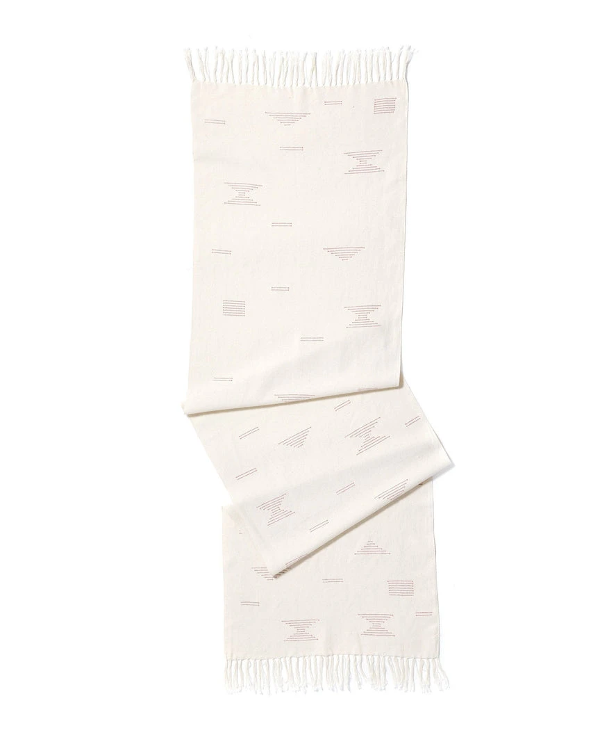 Minna Handcrafted Shapes Table Runner - Pink 4 Minna Handcrafted Shapes Table Runner - Pink