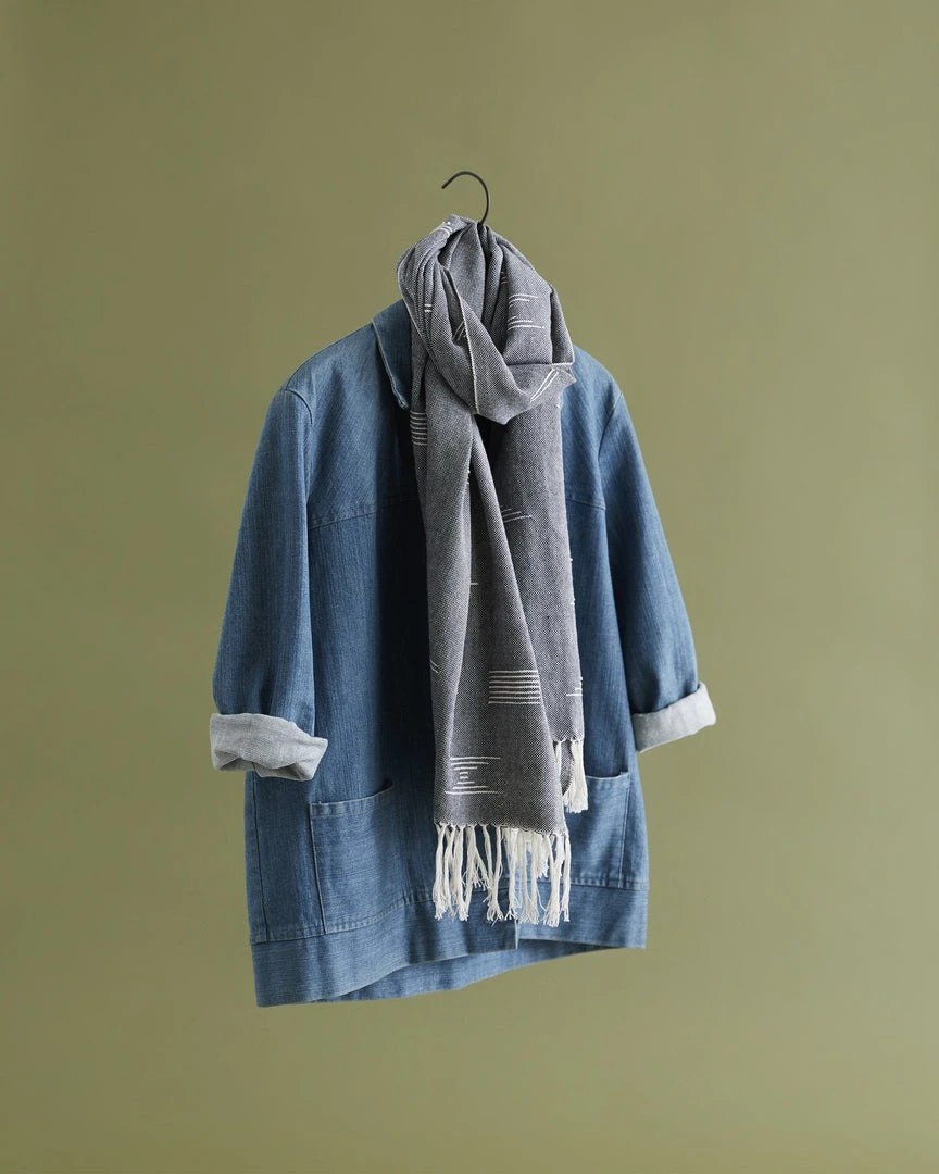 Minna Accessories Shapes Scarf - Blue 5 Minna Accessories Shapes Scarf - Blue