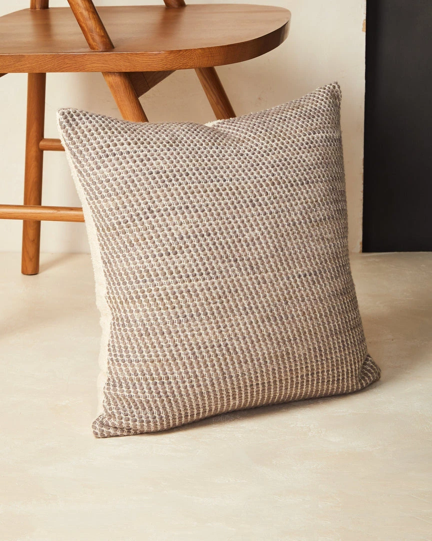 Minna Home Goods Sheila Merino Throw Pillow - Fog 3 Minna Home Goods Sheila Merino Throw Pillow - Fog