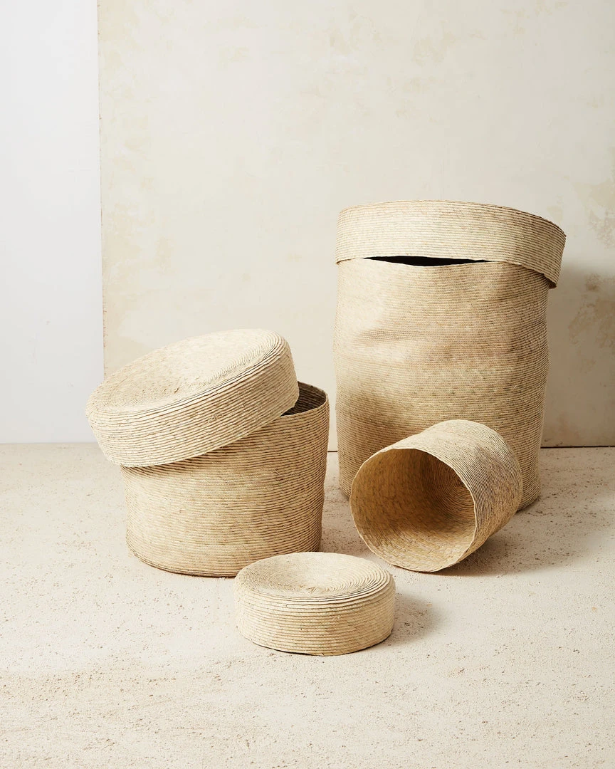 Minna Lidded Palm Basket 3 Minna Lidded Palm Basket