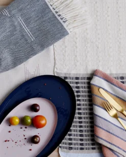 Minna Handcrafted Texture Placemat - Blue