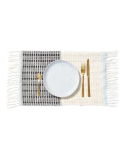 Minna Handcrafted Texture Placemat - Blue