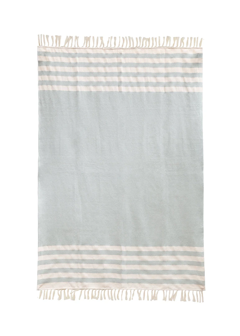 Kiliim Mint Stripes Throw Blanket Home Goods 4 Kiliim Mint Stripes Throw Blanket Home Goods