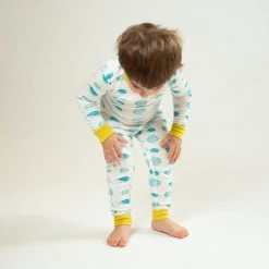 Mirasa Design Kids' Porcupine Pajama Set - Blue + Celery Kids' + Baby
