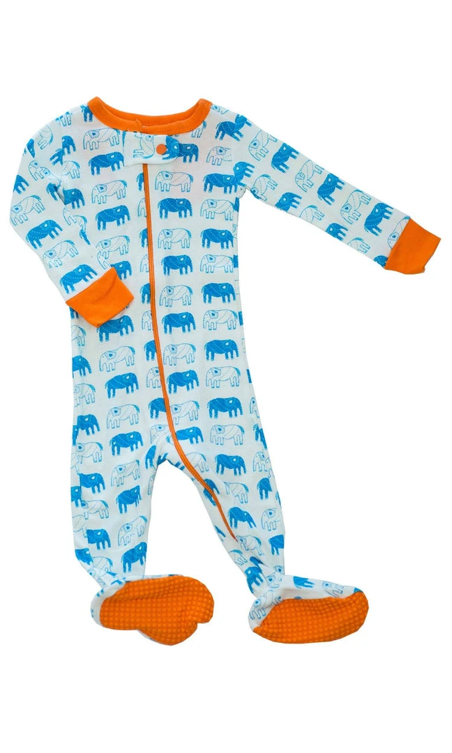 Mirasa Design Baby Footed Elephant Onesie - Orange 3 Mirasa Design Baby Footed Elephant Onesie - Orange