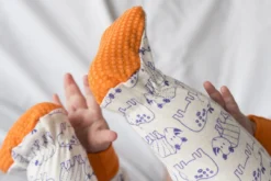 Mirasa Design Handcrafted Baby Footed Hippo + Rhino Onesie