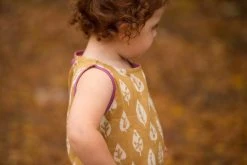 Mirasa Design Baby Gifts Baby Bold Leaf Dress - Forest Yellow 10 Mirasa Design Baby Gifts Baby Bold Leaf Dress - Forest Yellow