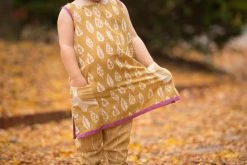 Mirasa Design Baby Gifts Baby Bold Leaf Dress - Forest Yellow 11 Mirasa Design Baby Gifts Baby Bold Leaf Dress - Forest Yellow