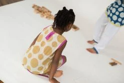 Mirasa Design Kids' + Baby Baby Polka Dress - Forest Yellow