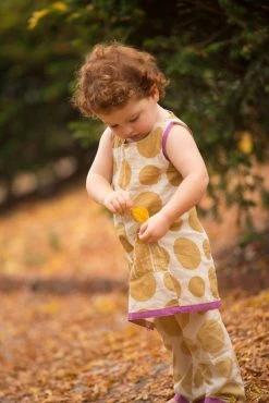 Mirasa Design Kids' + Baby Baby Polka Dress - Forest Yellow