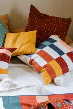 Anchal Multi-Check Throw Pillow