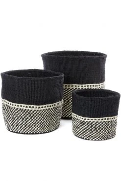 Swahili African Modern Home Goods Mwende Sisal Storage Basket Set
