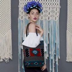 MZ Fair Trade Lost Island Wool Bucket Tote Bag