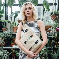 MZ Fair Trade Accessories Obsidian Arrow Wool Bucket Tote Bag