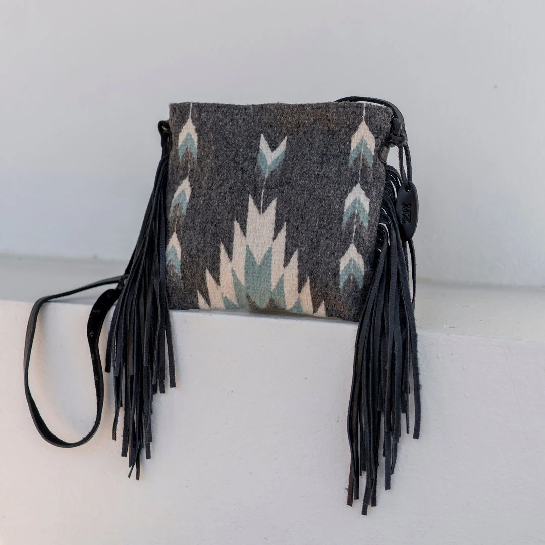 MZ Fair Trade Smoky Quartz Wool Fringe Bag Accessories 8 MZ Fair Trade Smoky Quartz Wool Fringe Bag Accessories