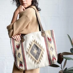 MZ Fair Trade Snowflake Wool Tote Bag