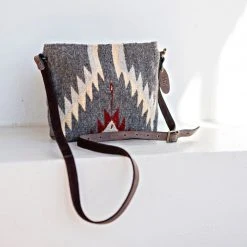 MZ Fair Trade Stormy Skies Wool Crossbody Bag