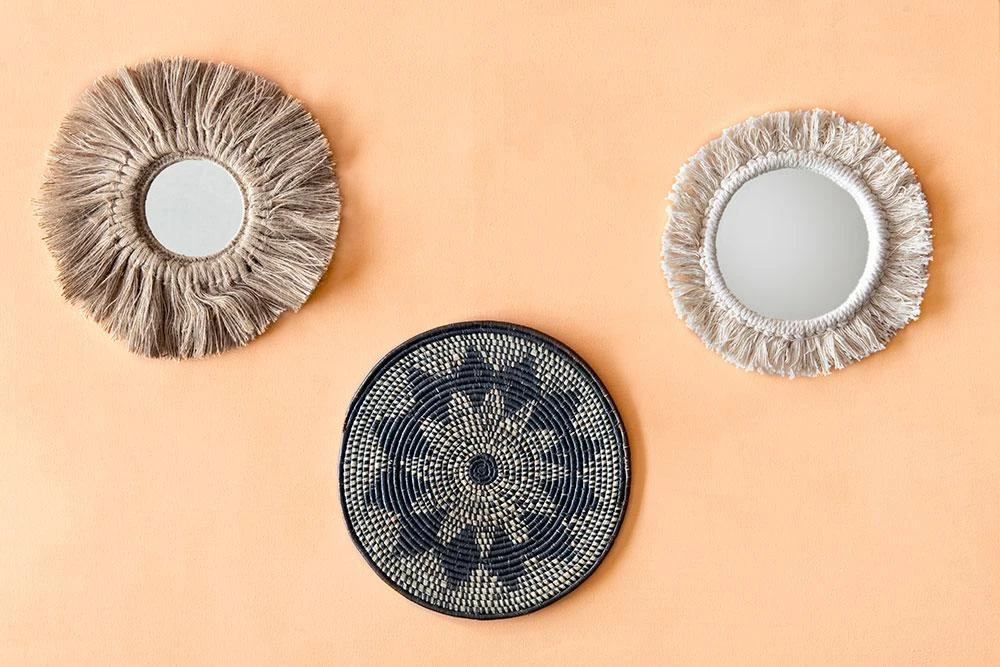 Casa Amarosa Natural Fringe Wall Mirror Home Goods 4 Casa Amarosa Natural Fringe Wall Mirror Home Goods