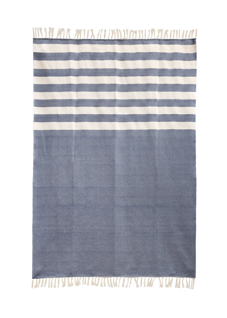 Kiliim Navy Stripes Throw Blanket Home Goods 4 Kiliim Navy Stripes Throw Blanket Home Goods