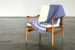 Newly Goods Cumberland Blue Recycled Throw Blanket Handcrafted