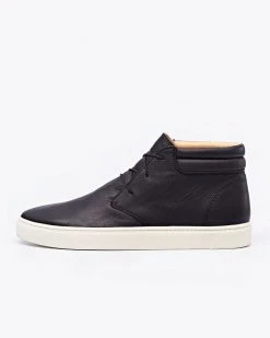 Nisolo Men's Cortez Mid Top Sneaker - Black