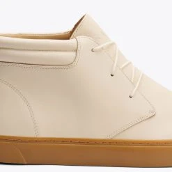 Nisolo Men's Cortez Mid Top Sneaker - Bone + Gum