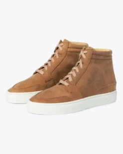 Nisolo Reina High Top Sneaker - Tobacco Sale