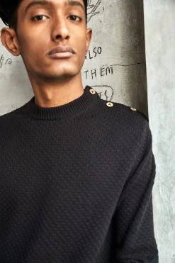 No Nasties Men's Buttoned Jumper Sweater