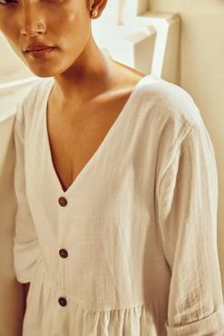 No Nasties Coconut Milk Drop-Waist Mini Dress Clothing