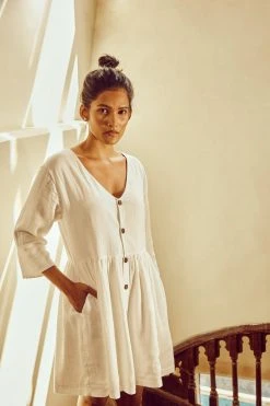 No Nasties Coconut Milk Drop-Waist Mini Dress Clothing