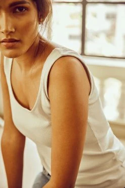 No Nasties Wide-Neck Ribbed Tank Top Clothing