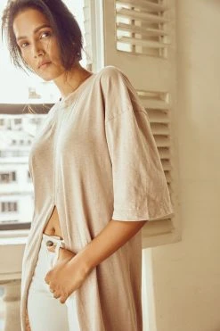 No Nasties Clothing Sand Reversible Long Tee