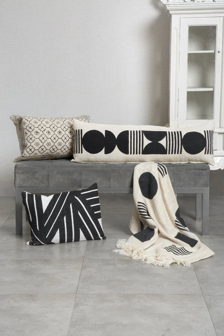 Casa Amarosa Noir Celestial XL Lumbar Pillow Cover 4 Casa Amarosa Noir Celestial XL Lumbar Pillow Cover