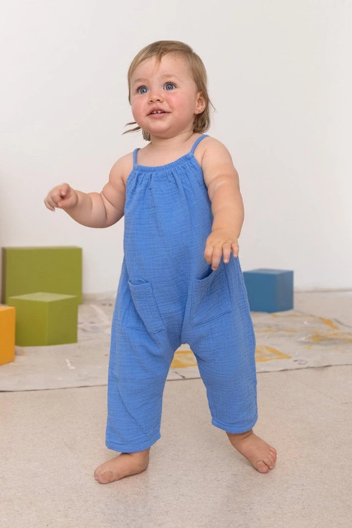 North Of West Sale Kids' Double Cloth Jumpsuit - Adriatic 7 North Of West Sale Kids' Double Cloth Jumpsuit - Adriatic