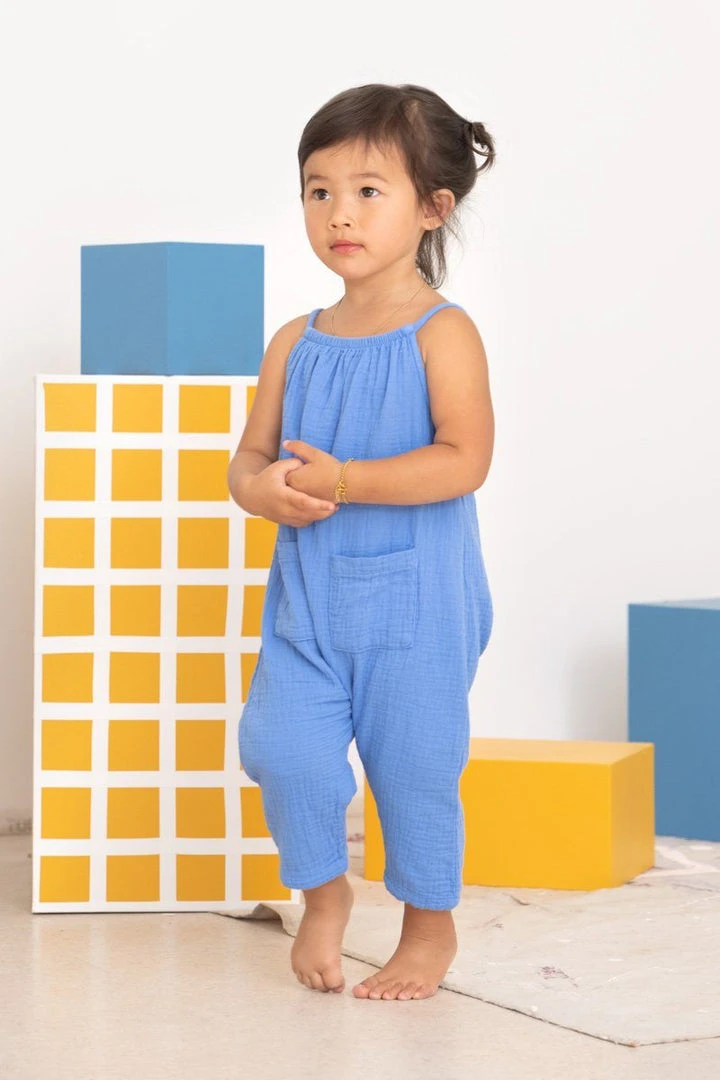 North Of West Sale Kids' Double Cloth Jumpsuit - Adriatic 3 North Of West Sale Kids' Double Cloth Jumpsuit - Adriatic
