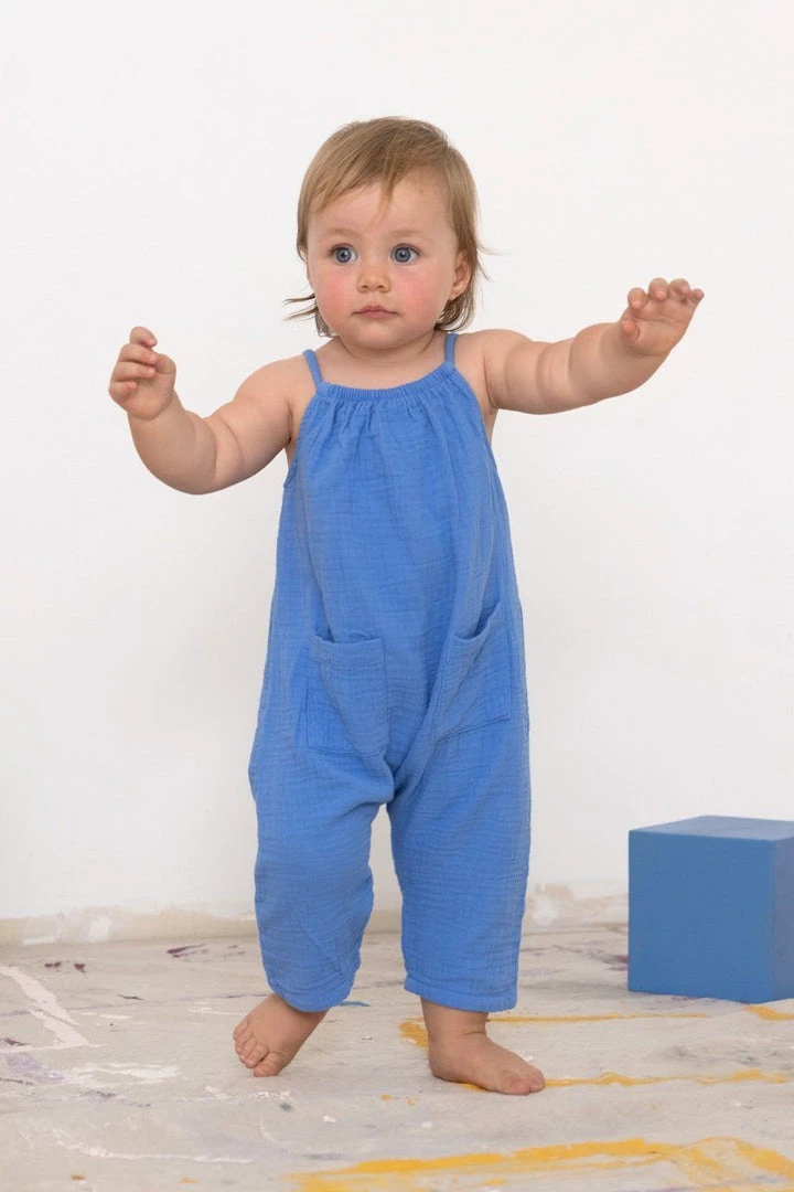 North Of West Sale Kids' Double Cloth Jumpsuit - Adriatic 6 North Of West Sale Kids' Double Cloth Jumpsuit - Adriatic